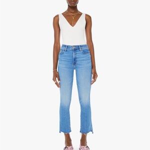 MOTHER insider crop step fray Jeans